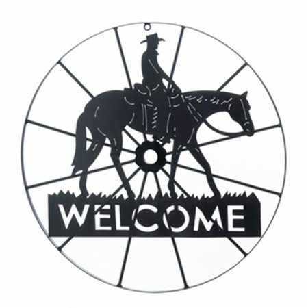 LINON HOME DECOR Cowboy Wheel Welcome Sign HO314959